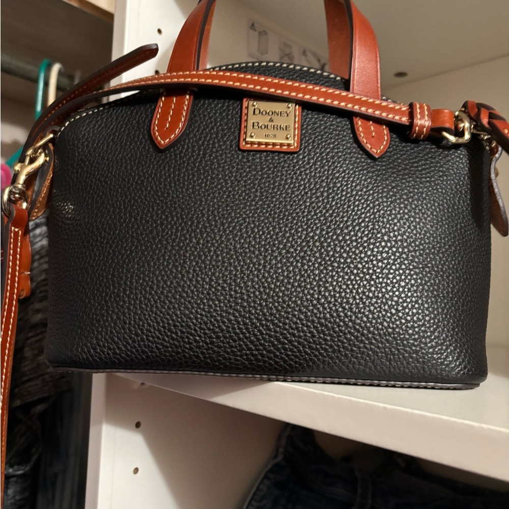 Dooney & Bourke Blue and Brown Satchel